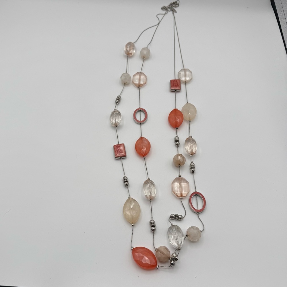 Vintage 90’S Signed NY Double‑Strand Beaded Necklace Mixed Shapes,Styles & Sizes - Picture 3 of 5